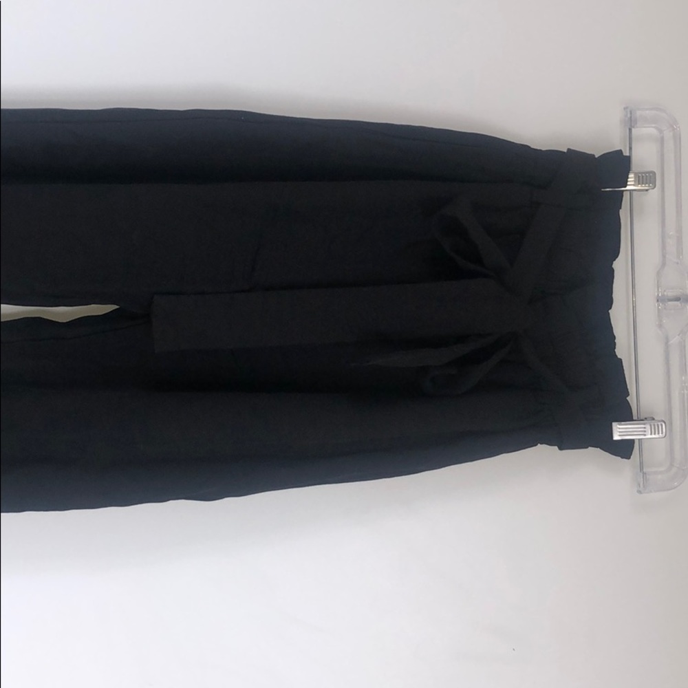 J.Crew black paper bag waist woven pants